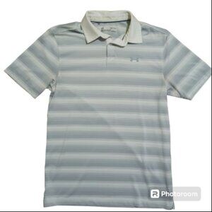 mens under armour white polo shirt